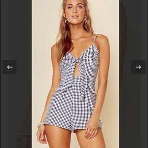 Blue Life Navy Gingham Tied Up Romper
